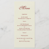 Basic and Elegant beige and burgundy Menu Menükarte (Vorderseite)