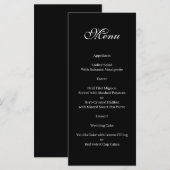 Basic and Elegant black and white Menu Menükarte (Vorne/Hinten)
