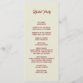 Basic and Elegant double side program card  Programm (Rückseite)