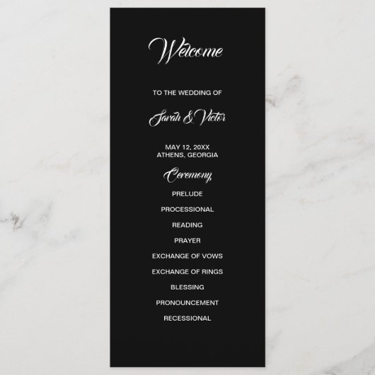 Basic and Elegant double side program card  Programm (Vorderseite)