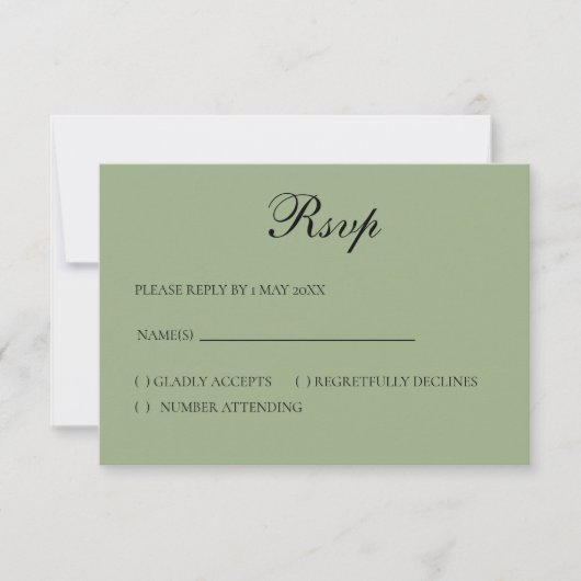 Basic and Elegant RSVP card (Vorderseite)