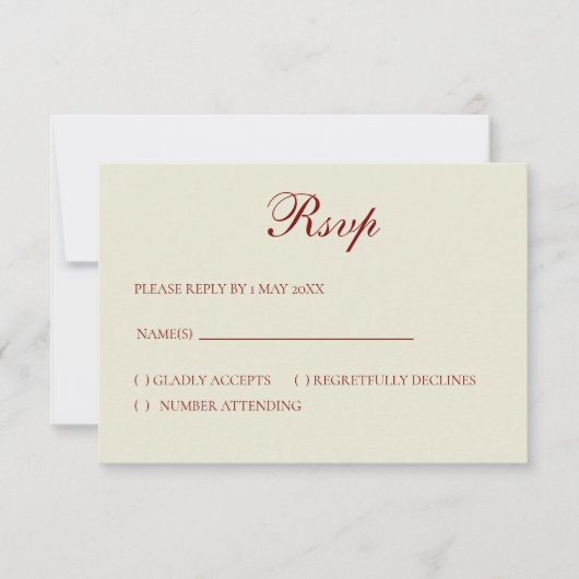 Basic and Elegant RSVP card (Vorderseite)