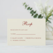 Basic and Elegant RSVP card (Stehend Vorderseite)