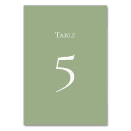 Basic and Elegant Sage Green Table number Card Tischnummer