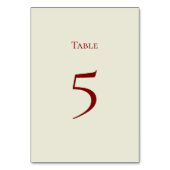 Basic and Elegant Table Number Card Tischnummer (Rückseite)