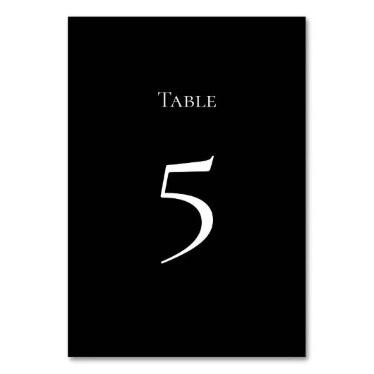 Basic and Elegant Table Number Card Tischnummer (Rückseite)