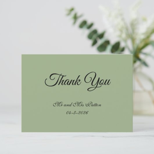 Basic and Elegant Thank You Card Dankeskarte (Stehend Vorderseite)