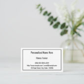 Basic and Simple Fitness Trainer Business Card Visitenkarte (Stehend Vorderseite)
