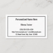 Basic and Simple Fitness Trainer Business Card Visitenkarte (Vorderseite)
