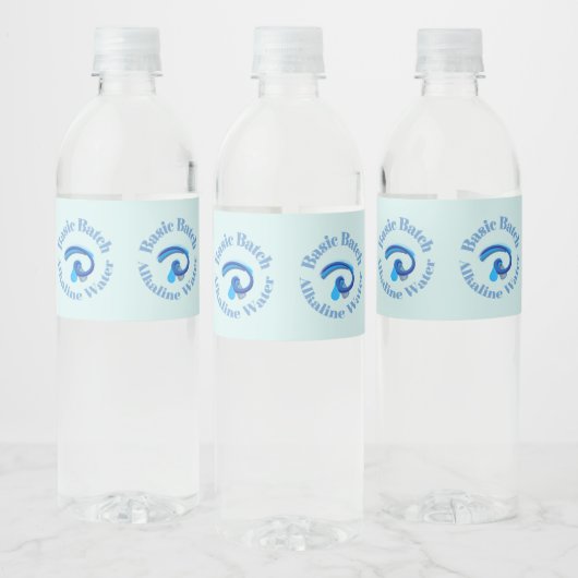 Basic Batch Alkaline Water Grafiklogo Wasserflaschenetikett (Flaschen)