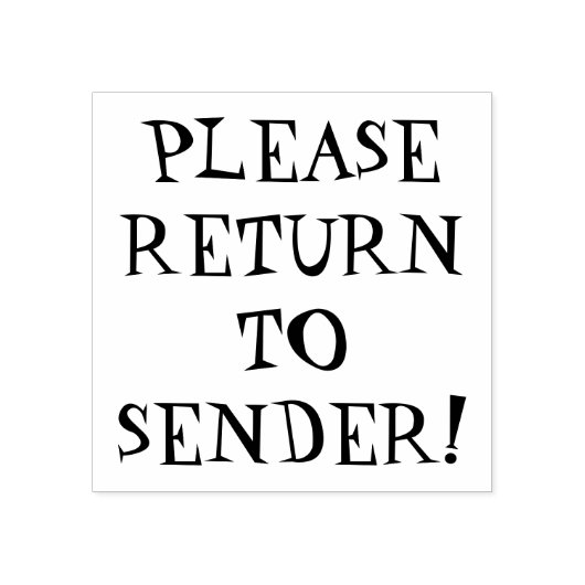 Basic "BITTE ZURÜCK ZUM SENDER!" Briefmarke Gummistempel (Prägung)