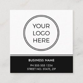 Basic Black Business QR Code Logo Quadratische Visitenkarte