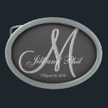 Basic Black Fabulous Wedding Monogram Grosser Wert Ovale Gürtelschnalle<br><div class="desc">Einfache Schwarz 3d Monogramm. Karo dieses 3D Monogram Basic Black Design.Gothic Black Look für Ihre Hochzeitsfeier. Monogramme,  Text- und Brautnamen und Bräutigamen sind leicht zu ändern,  um Ihre Bedürfnisse zu Anzug. Alle Kunstwerke und Bilder ©nuptial.</div>