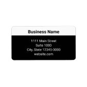 Basic Black White Business Website Return Address Adressaufkleber (Vorne)