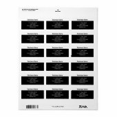 Basic Black White Business Website Return Address Adressaufkleber (Vorne)