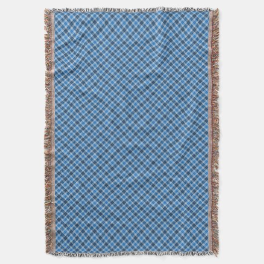 Basic Blue/Baby Blue Gingham Diagonal Plaid Decke (Vorderseite Vertikal)