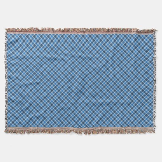 Basic Blue/Baby Blue Gingham Diagonal Plaid Decke (Vorderseite)