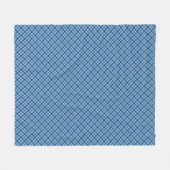 Basic Blue/Baby Blue Gingham Diagonal Plaid Fleecedecke (Vorderseite (Horizontal))