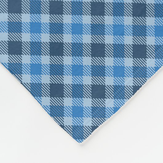 Basic Blue/Baby Blue Gingham Diagonal Plaid Fleecedecke (Ecke)
