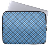 Basic Blue/Baby Blue Gingham Diagonal Plaid Laptopschutzhülle (Vorderseite)