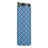Basic Blue/Baby Blue Gingham Diagonal Plaid Thermosbecher (Nach rechts gedreht)