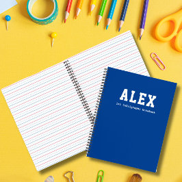 Basic Blue Personalisiert Kindergarten Calligraphy Notizblock