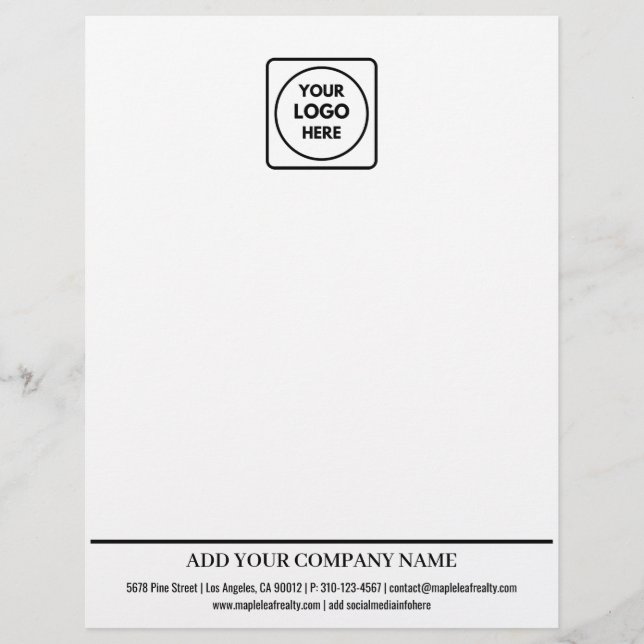 Basic Business Logo Contact Info letterhead Briefbogen (Vorderseite)
