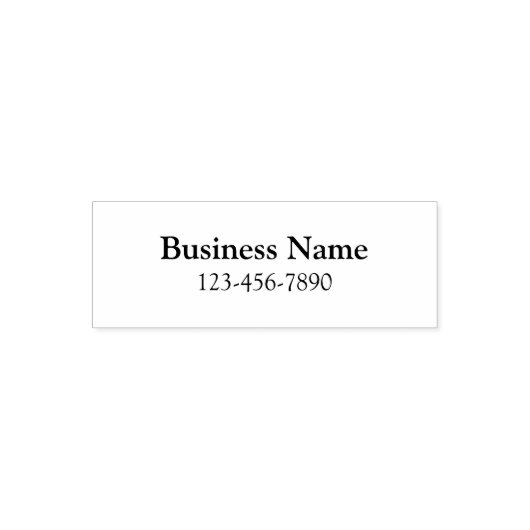 Basic Business Name and Phone Number Template Permastempel (Design)