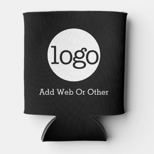 Basic Business oder Office Logo Werbung schwarz Dosenkühler (Vorderseite)