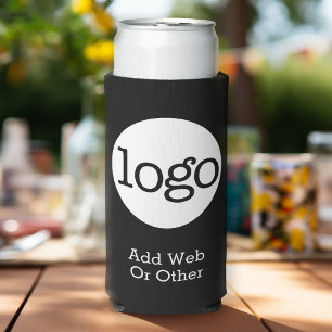 Basic Business oder Office Logo Werbung schwarz Selters Dosenkühler