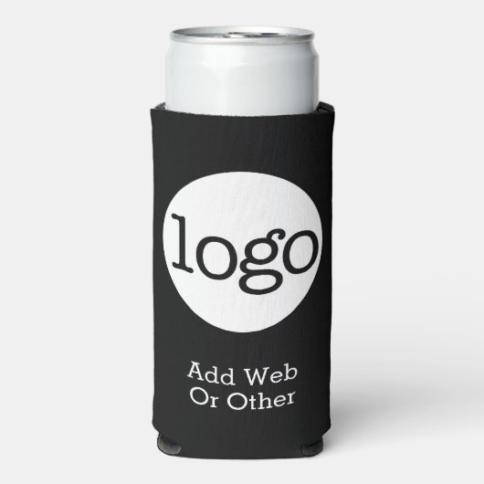 Basic Business oder Office Logo Werbung schwarz Selters Dosenkühler (Seltzer Vorderseite)