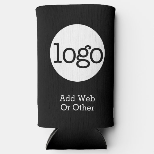 Basic Business oder Office Logo Werbung schwarz Selters Dosenkühler (Vorderseite)