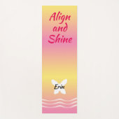 Basic Butterfly with Waves - Pink Lemonade Yogamatte (Vorderseite)