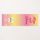 Basic Butterfly with Waves - Pink Lemonade Yogamatte (Vorderseite (Horizontal))