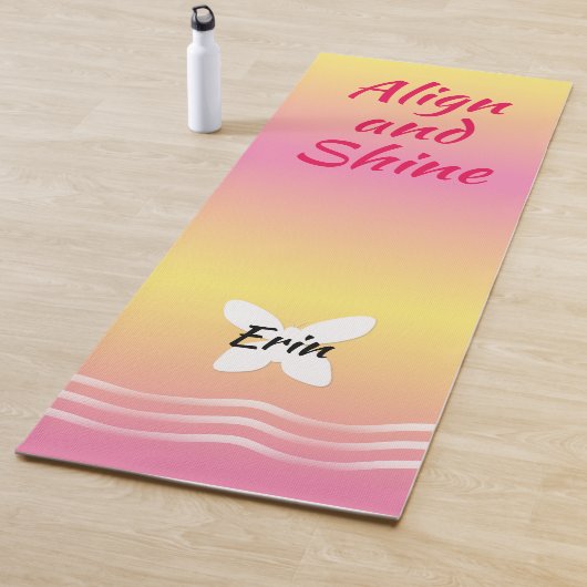 Basic Butterfly with Waves - Pink Lemonade Yogamatte (Beispiel)