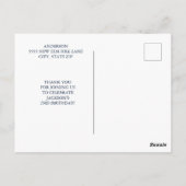 Basic Child's Birthday Foto Vielen Dank Postkarte (Rückseite)