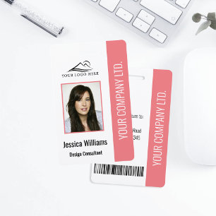 Basic Company Logo Photo Pink Employee Security Ausweis
