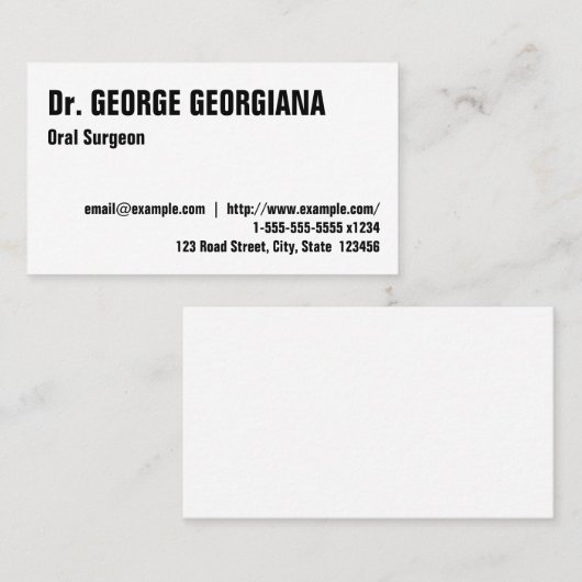 Basic & Customizable Oral Chirurgen Business Card Visitenkarte (Vorne/Hinten)