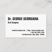 Basic & Customizable Oral Chirurgen Business Card Visitenkarte (Vorderseite)