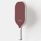 Basic Elegant Dark Rose Monogram Pickleball Schläger (Links)