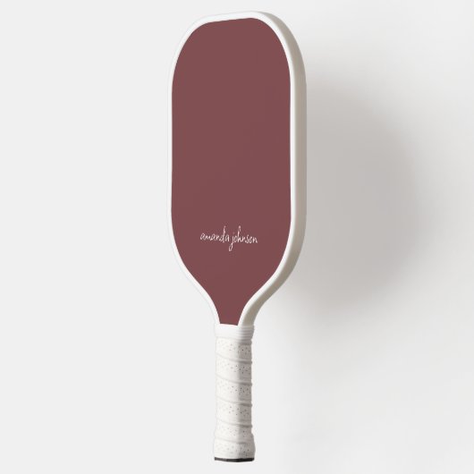 Basic Elegant Dark Rose Monogram Pickleball Schläger (Links)