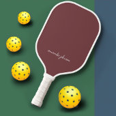 Basic Elegant Dark Rose Monogram Pickleball Schläger