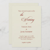 Basic & Elegant wedding Invitation beige Einladung (Vorne/Hinten)