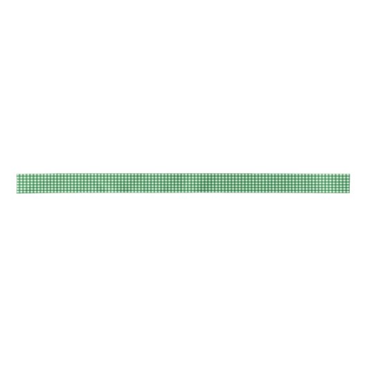Basic Emerald Green Gingham Pattern Satinband (Vorderseite)