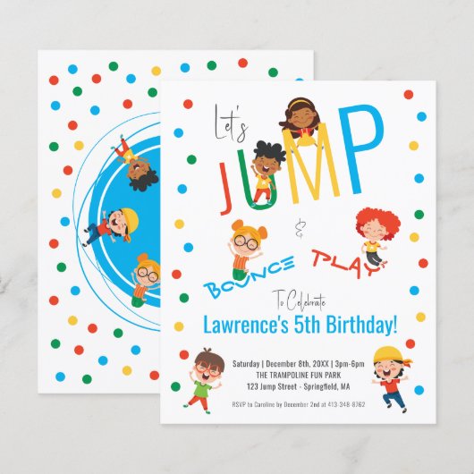 Basic Fun Trampolin Park Jump Kinder Party Geburts (Vorne/Hinten)