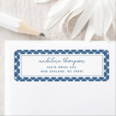 Basic Gingham Light Navy Blue Address Label (Insitu)