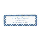 Basic Gingham Light Navy Blue Address Label (Vorne)