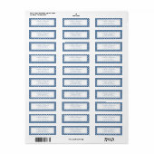 Basic Gingham Light Navy Blue Address Label (Vorne)
