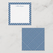 Basic Gingham Light Navy Blue Border Sqaure Mitteilungskarte (Vorne/Hinten)