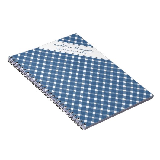 Basic Gingham Light Navy Blue Spiral Notizblock (Rechte Seite)